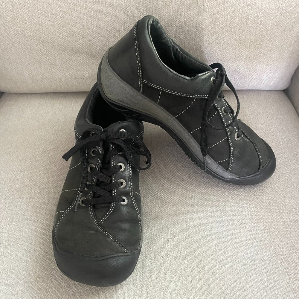 Keen Black Toyah Lace-up Leather Hiking Shoes Sz 7